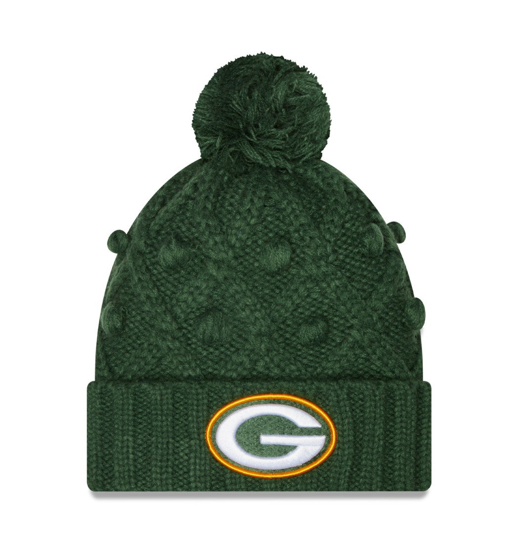 Green Bay Packers New Era Women's Toasty Cuffed Knit Hat with Pom Green | NFL