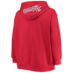Washington Nationals Women's Plus Size Lace-Up V-Neck Pullover Hoodie - MLB