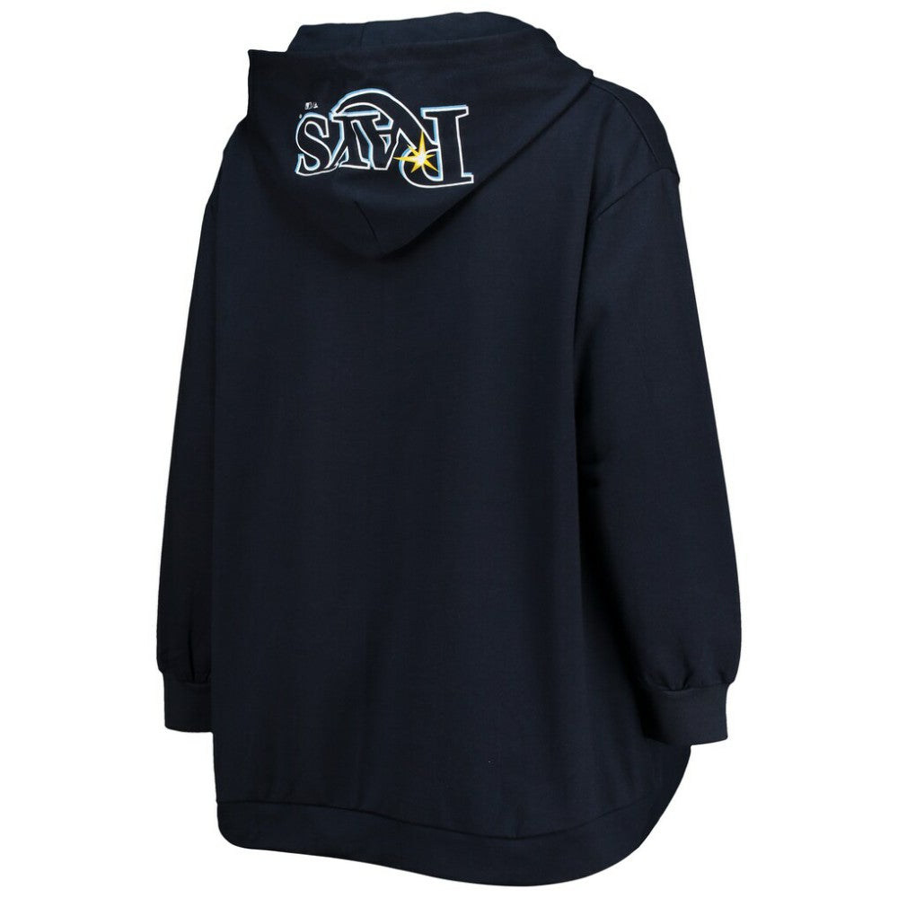 Tampa Bay Rays Women's Plus Size Lace-Up V-Neck Pullover Hoodie - MLB