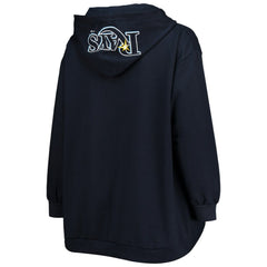 Tampa Bay Rays Women's Plus Size Lace-Up V-Neck Pullover Hoodie - MLB