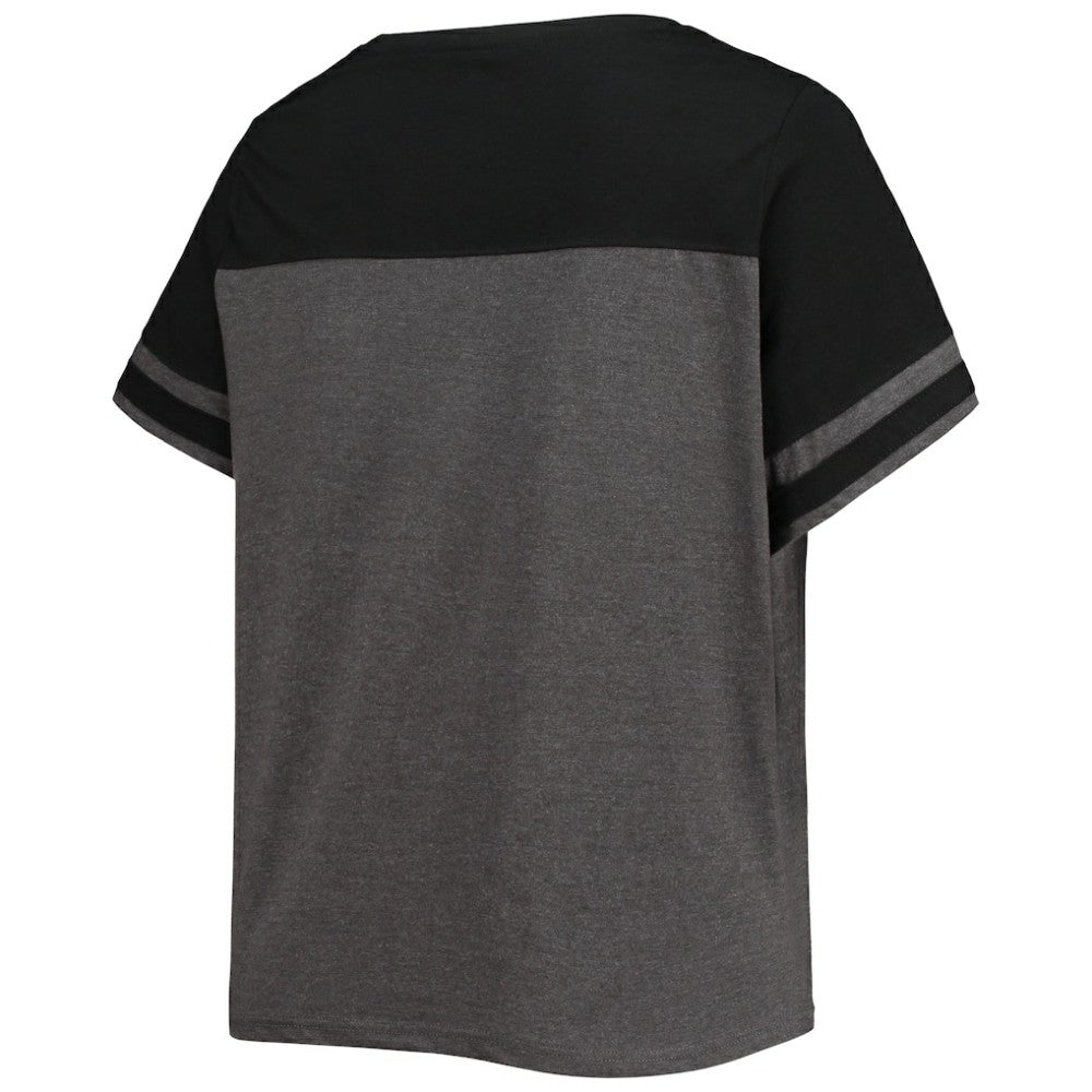 Miami Marlins Women's Plus Size Colorblock T-Shirt - MLB