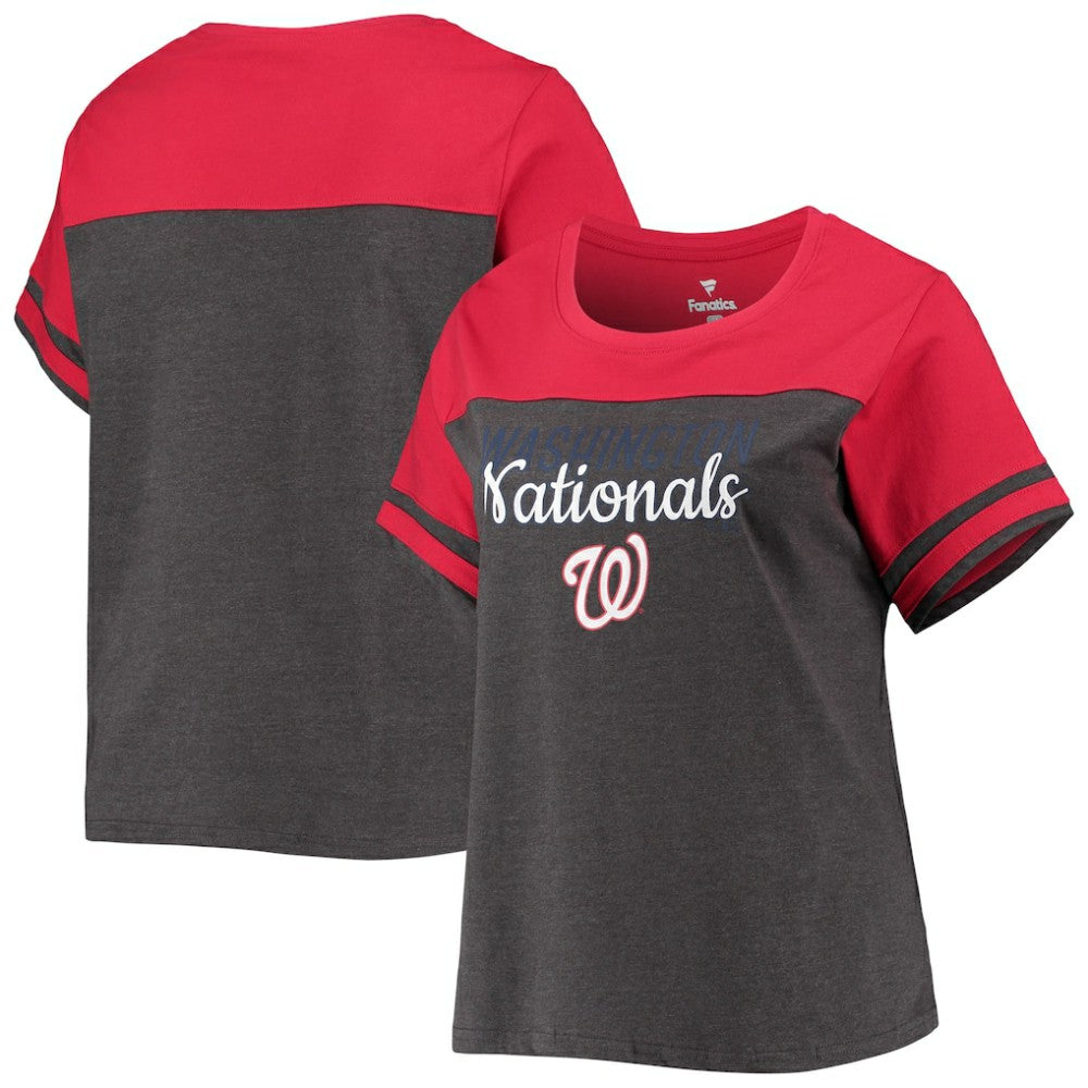 Washington Nationals Women's Plus Size Colorblock T-Shirt - MLB