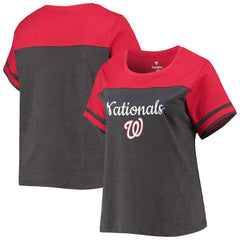 Washington Nationals Women's Plus Size Colorblock T-Shirt - MLB