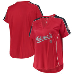 Washington Nationals Women's Plus Size Diva Notch Neck Raglan T-Shirt - MLB