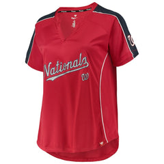 Washington Nationals Women's Plus Size Diva Notch Neck Raglan T-Shirt - MLB