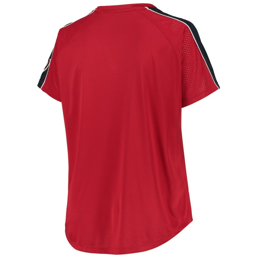 Washington Nationals Women's Plus Size Diva Notch Neck Raglan T-Shirt - MLB