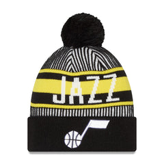 Utah Jazz Striped Cuffed Pom Knit Hat Navy - NBA