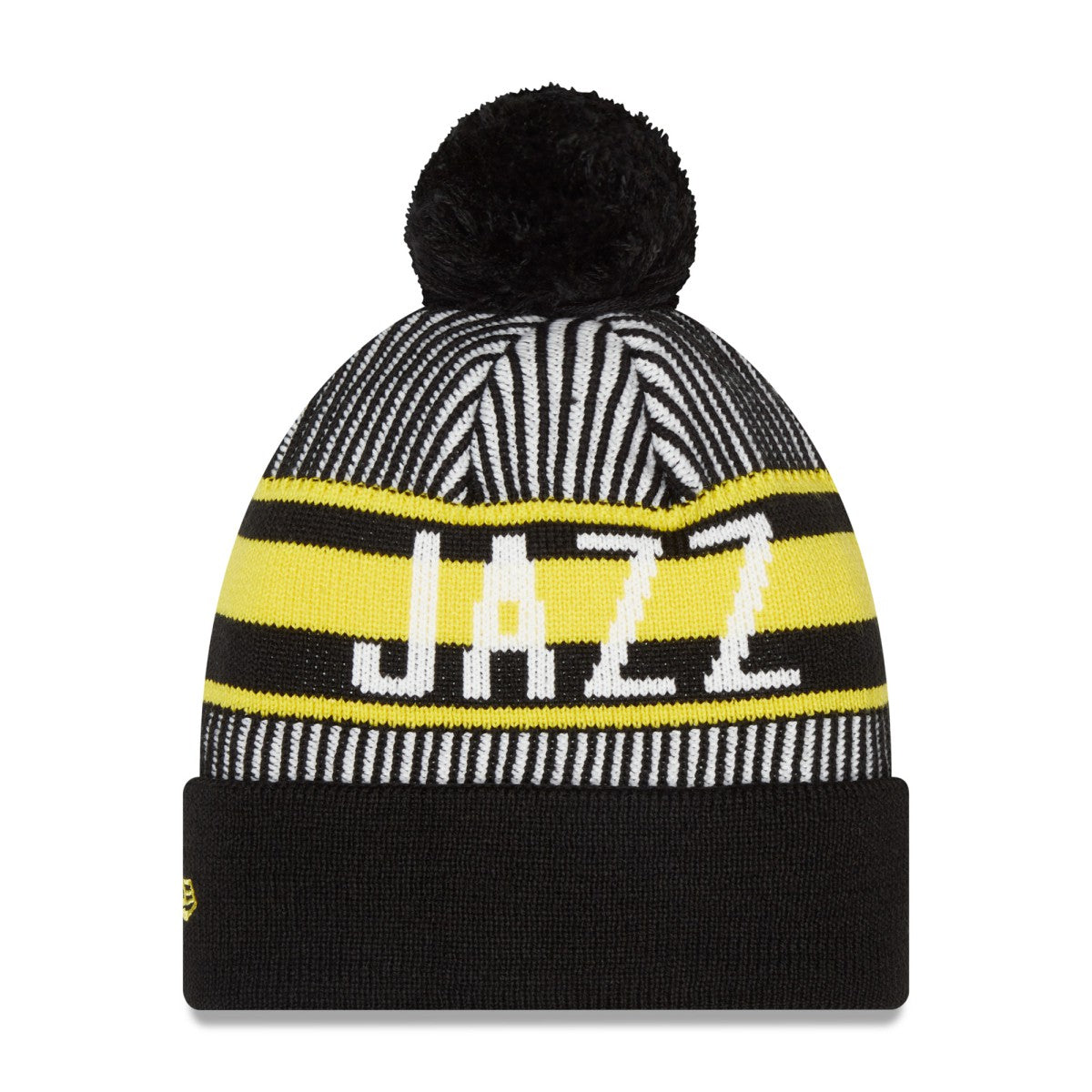 Utah Jazz Striped Cuffed Pom Knit Hat Navy - NBA