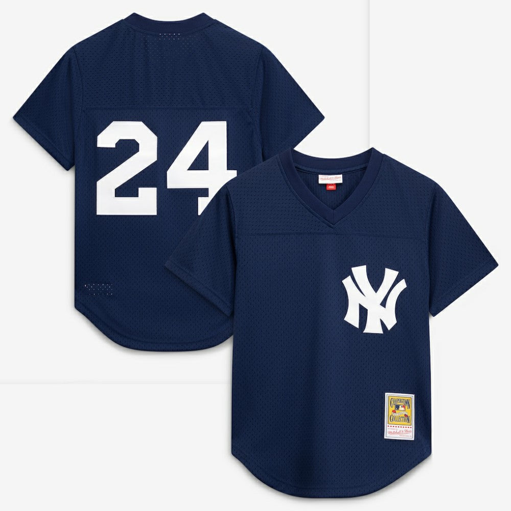 Rickey Henderson New York Yankees Mitchell & Ness Cooperstown Collection Mesh Batting Practice Button-Up Jersey - MLB