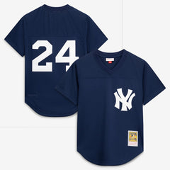 Rickey Henderson New York Yankees Mitchell & Ness Cooperstown Collection Mesh Batting Practice Button-Up Jersey - MLB