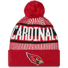 Arizona Cardinals New Era Striped Cuffed Knit Hat with Pom Cardinal | NFL