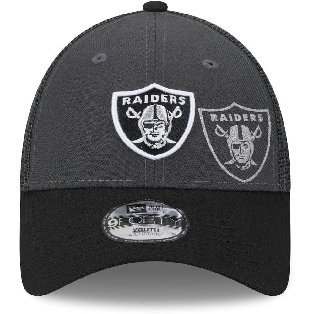 Las Vegas Raiders New Era Youth Reflect 9FORTY Adjustable Hat Graphite | NFL
