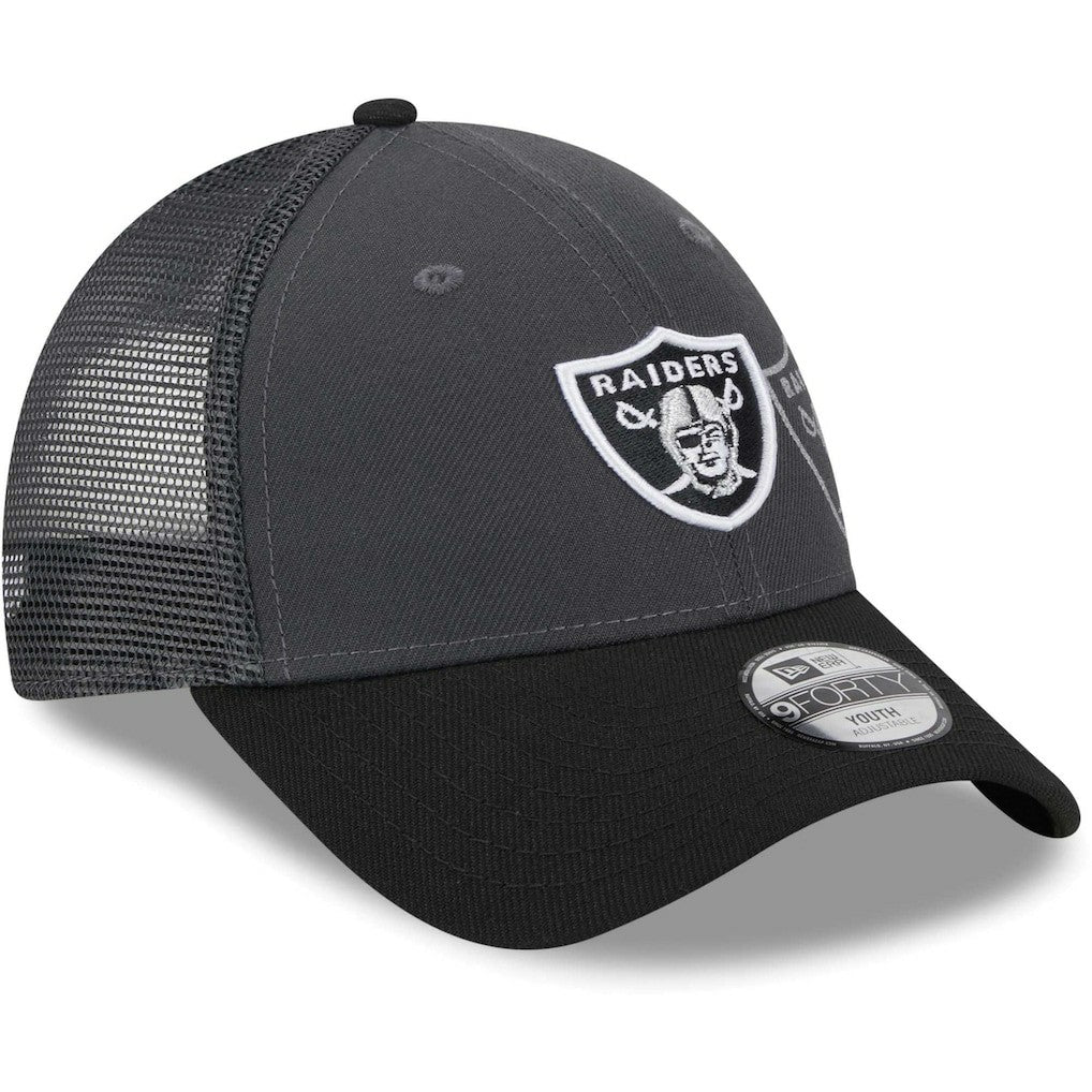 Las Vegas Raiders New Era Youth Reflect 9FORTY Adjustable Hat Graphite | NFL