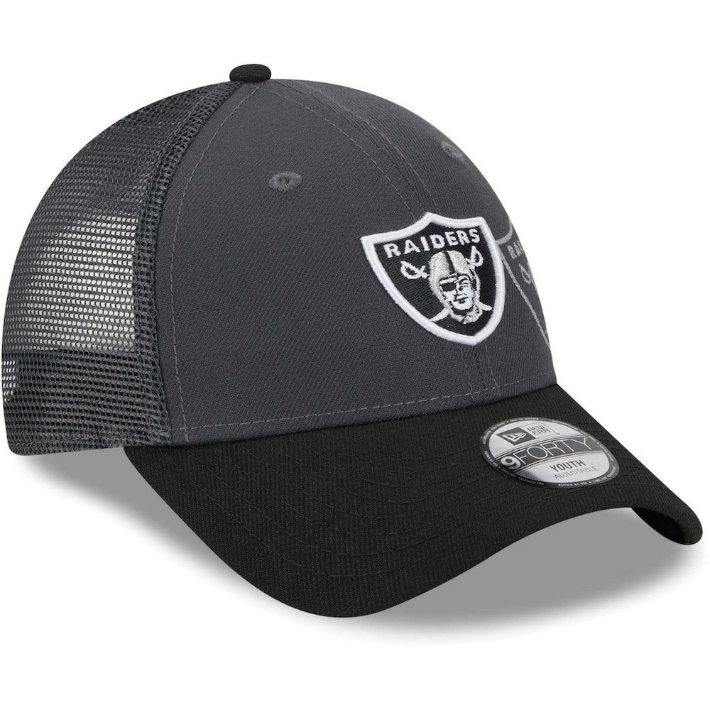 Las Vegas Raiders New Era Youth Reflect 9FORTY Adjustable Hat Graphite | NFL