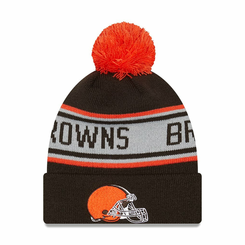 Cleveland Browns New Era Preschool Repeat Cuffed Knit Hat with Pom Brown | NFL