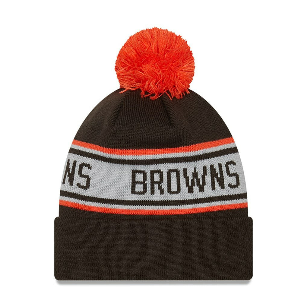 Cleveland Browns New Era Preschool Repeat Cuffed Knit Hat with Pom Brown | NFL