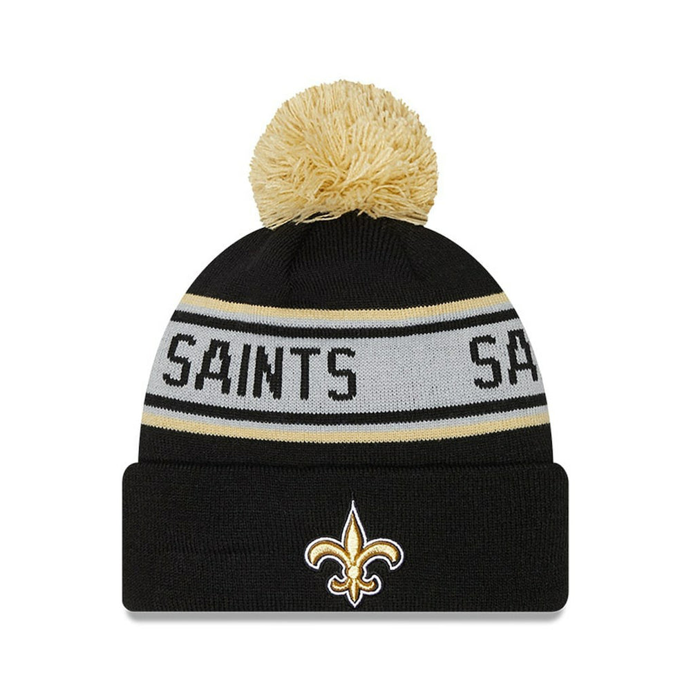 New Orleans Saints New Era Preschool Repeat Cuffed Knit Hat with Pom Black | NFL