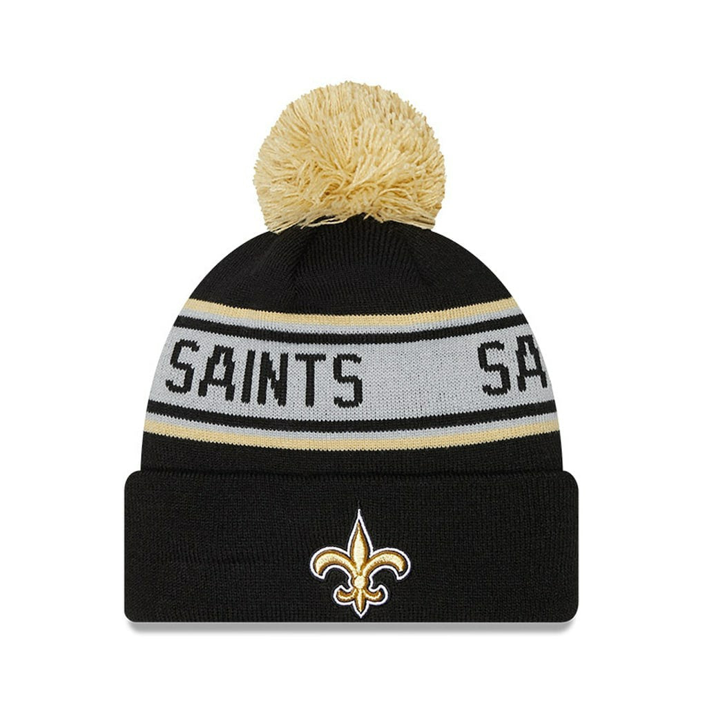 New Orleans Saints New Era Preschool Repeat Cuffed Knit Hat with Pom Black | NFL