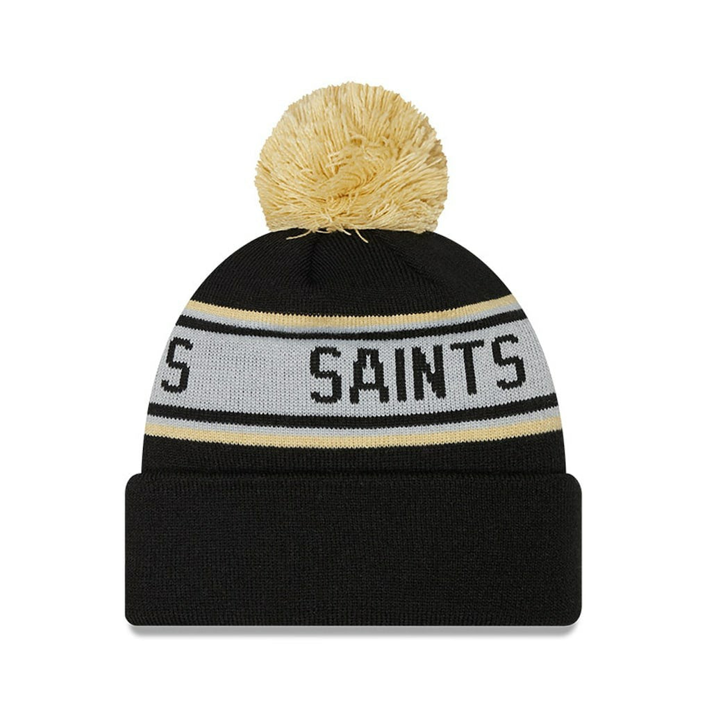 New Orleans Saints New Era Preschool Repeat Cuffed Knit Hat with Pom Black | NFL