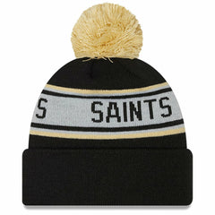 New Orleans Saints New Era Youth Repeat Cuffed Knit Hat with Pom Black | NFL