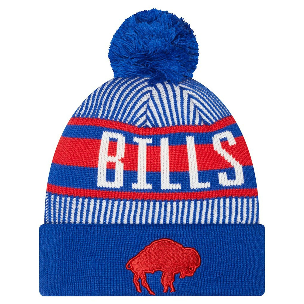 Buffalo Bills New Era Youth Striped Historic Cuffed Knit Hat with Pom Royal | NFL