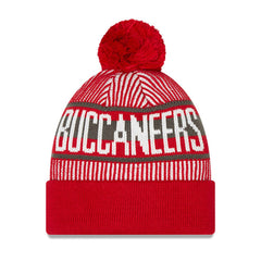 Tampa Bay Buccaneers New Era Youth Striped Cuffed Knit Hat with Pom Red | NFL