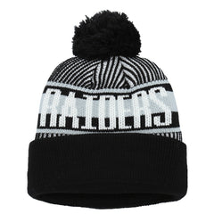 Las Vegas Raiders New Era Youth Striped Cuffed Knit Hat with Pom Black | NFL