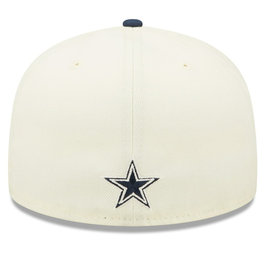 Dallas Cowboys New Era 2022 Sideline 59FIFTY Fitted Hat Cream/Navy | NFL