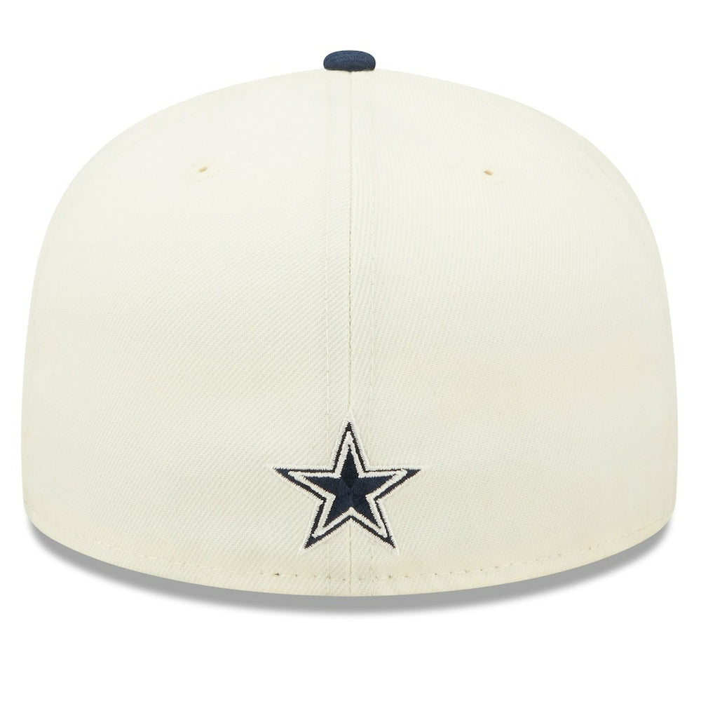Dallas Cowboys New Era 2022 Sideline 59FIFTY Fitted Hat Cream/Navy | NFL
