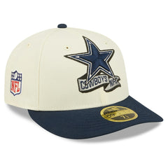 Dallas Cowboys New Era 2022 Sideline Low Profile 59FIFTY Fitted Hat Cream/Navy | NFL