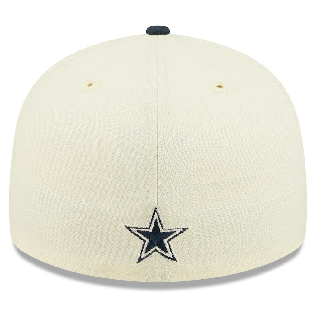 Dallas Cowboys New Era 2022 Sideline Low Profile 59FIFTY Fitted Hat Cream/Navy | NFL