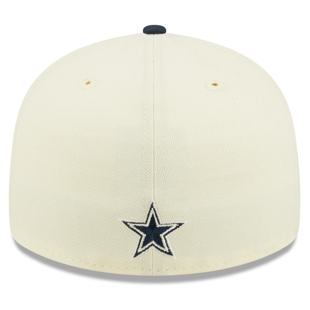 Dallas Cowboys New Era 2022 Sideline Low Profile 59FIFTY Fitted Hat Cream/Navy | NFL