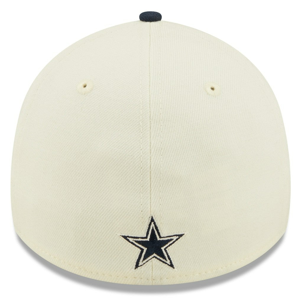 Dallas Cowboys New Era 2022 Sideline 39THIRTY 2-Tone Flex Hat Cream/Navy | NFL