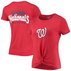 Washington Nationals New Era Women's 2-Hit Front Twist Burnout T-Shirt - MLB