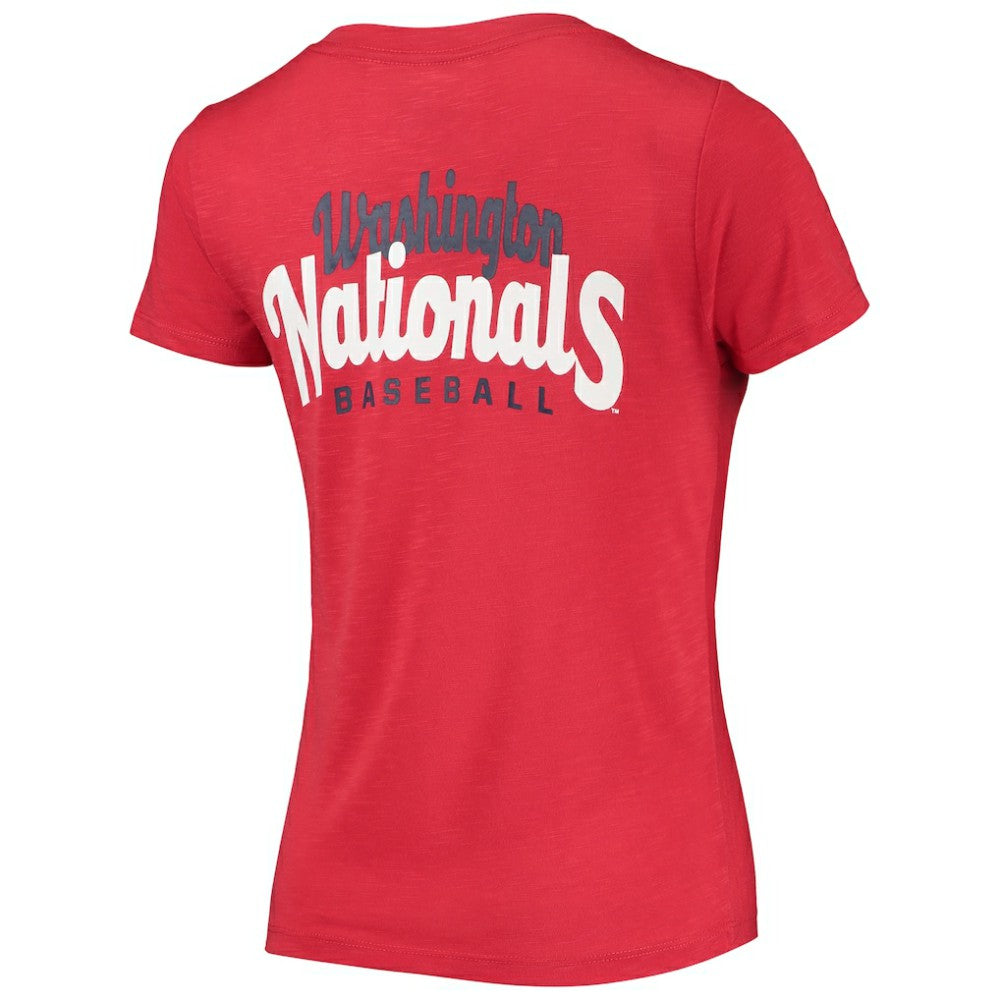 Washington Nationals New Era Women's 2-Hit Front Twist Burnout T-Shirt - MLB