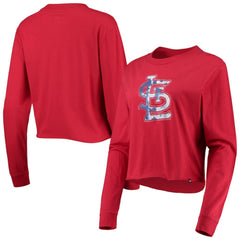 St. Louis Cardinals New Era Women's Baby Jersey Cropped Long Sleeve T-Shirt - MLB