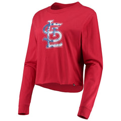 St. Louis Cardinals New Era Women's Baby Jersey Cropped Long Sleeve T-Shirt - MLB