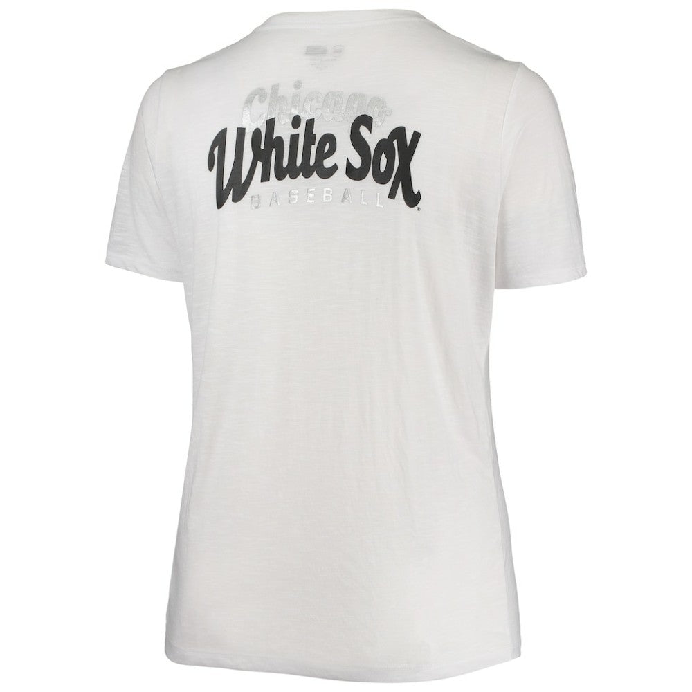 Chicago White Sox New Era Women's Plus Size 2-Hit Front Knot T-Shirt - MLB