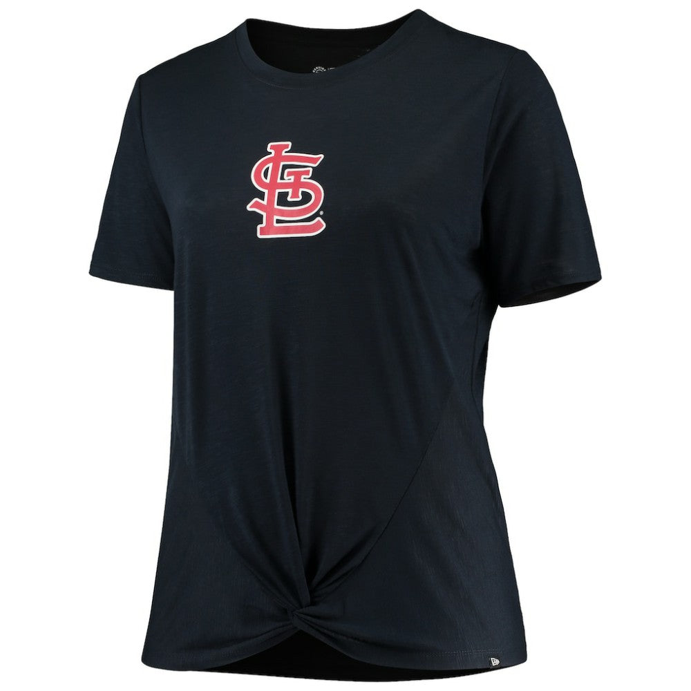 St. Louis Cardinals New Era Women's Plus Size 2-Hit Front Knot T-Shirt - MLB