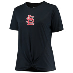 St. Louis Cardinals New Era Women's Plus Size 2-Hit Front Knot T-Shirt - MLB