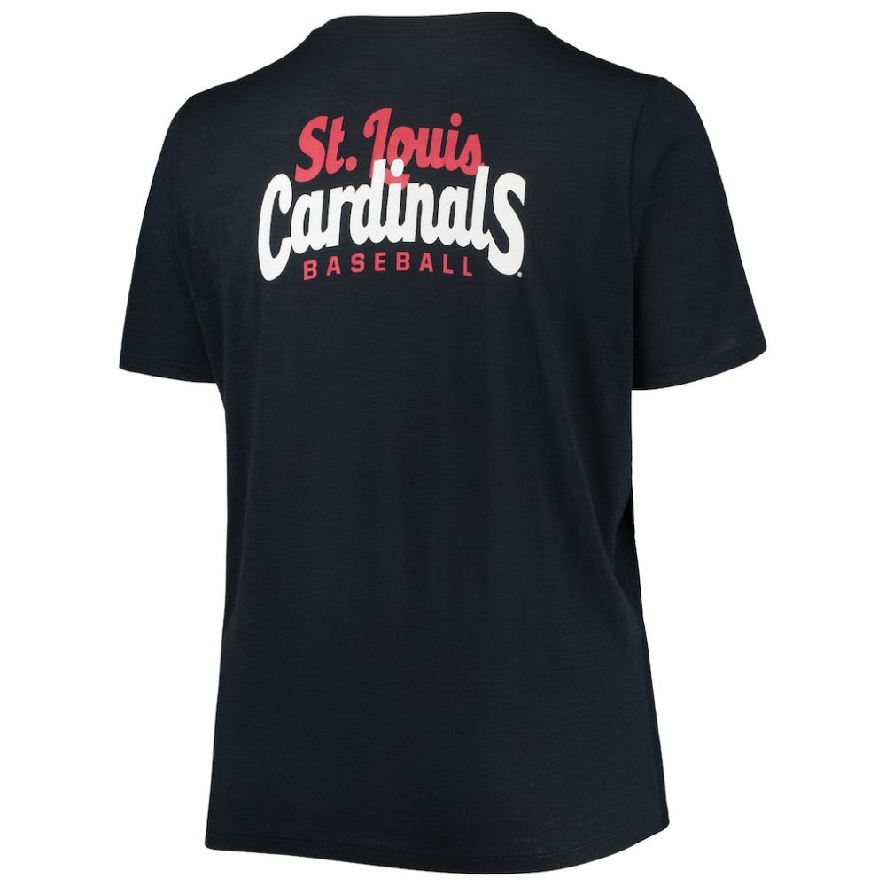 St. Louis Cardinals New Era Women's Plus Size 2-Hit Front Knot T-Shirt - MLB