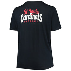 St. Louis Cardinals New Era Women's Plus Size 2-Hit Front Knot T-Shirt - MLB