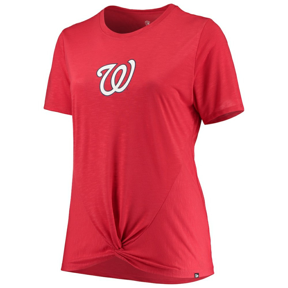 Washington Nationals New Era Women's Plus Size 2-Hit Front Knot T-Shirt - MLB