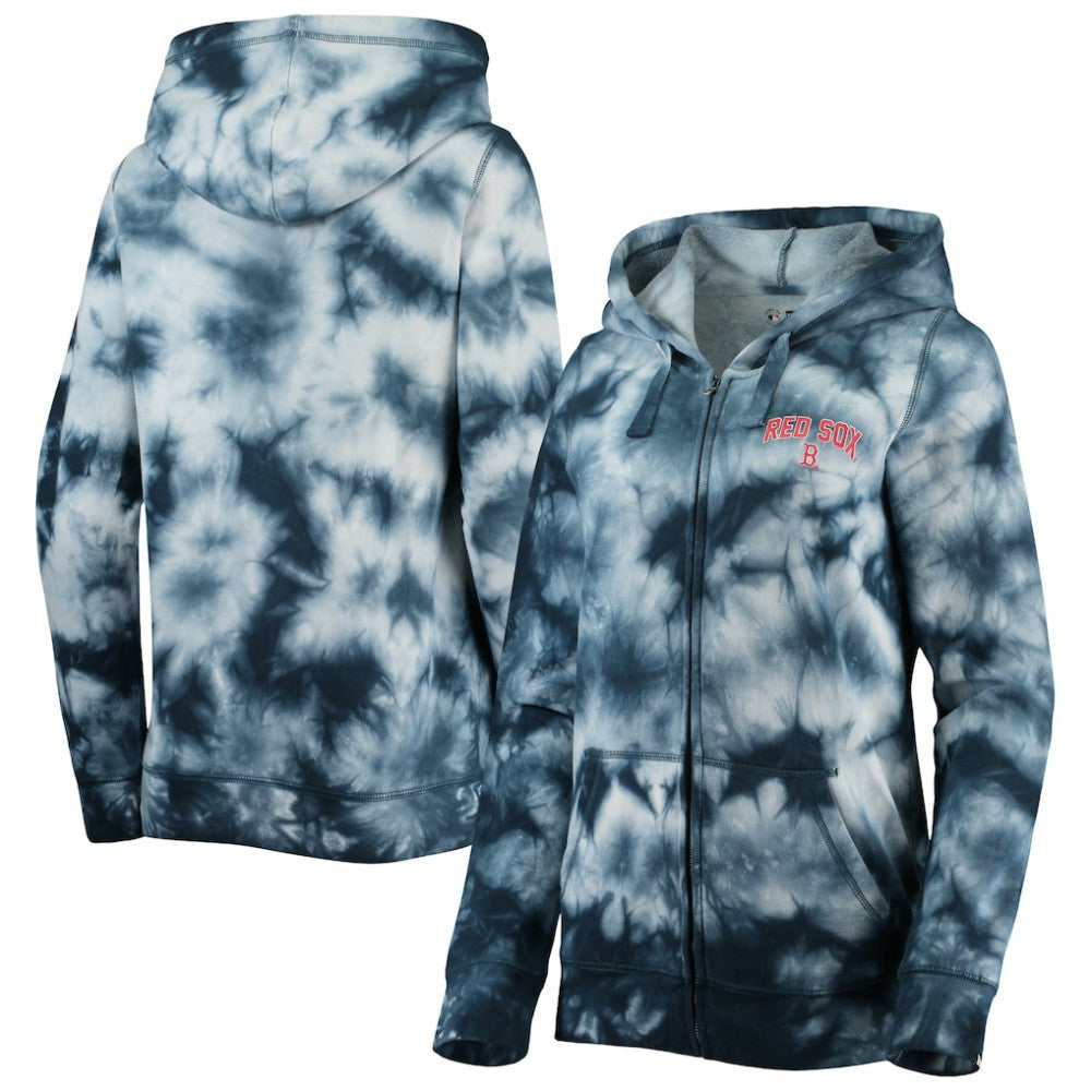 Boston Red Sox New Era Women's Tie-Dye Full-Zip Hoodie - MLB