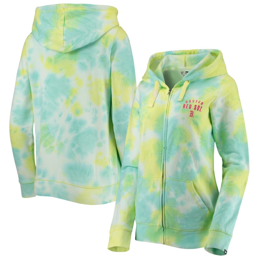 Boston Red Sox New Era Women's Tie-Dye Full-Zip Hoodie - MLB