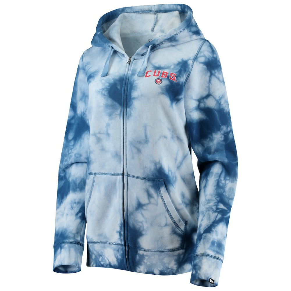 Chicago Cubs New Era Women's Tie-Dye Full-Zip Hoodie - MLB