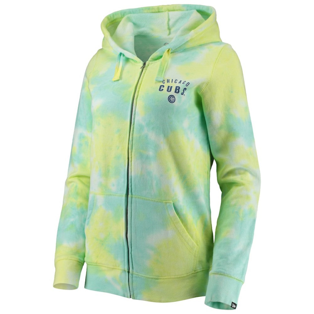 Chicago Cubs New Era Women's Tie-Dye Full-Zip Hoodie - MLB