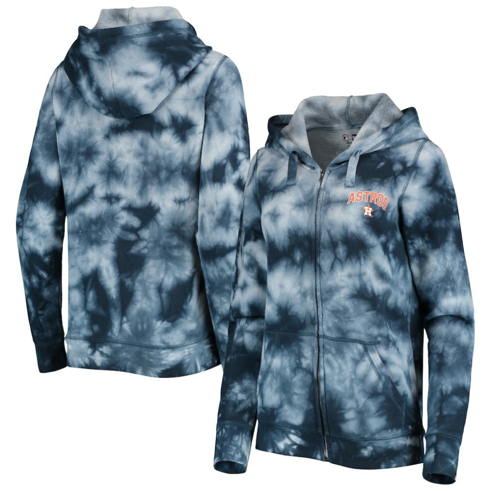 Houston Astros New Era Women's Tie-Dye Full-Zip Hoodie - MLB