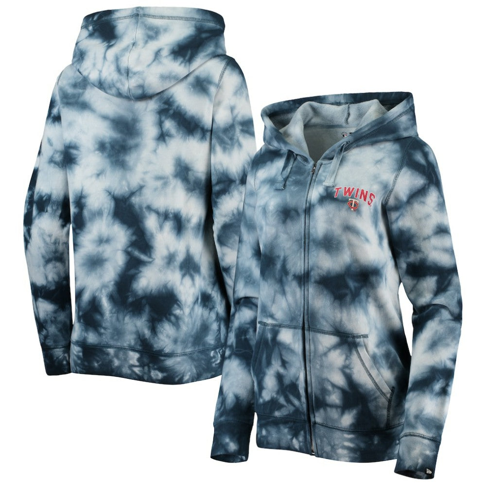 Minnesota Twins New Era Women's Tie-Dye Full-Zip Hoodie - MLB