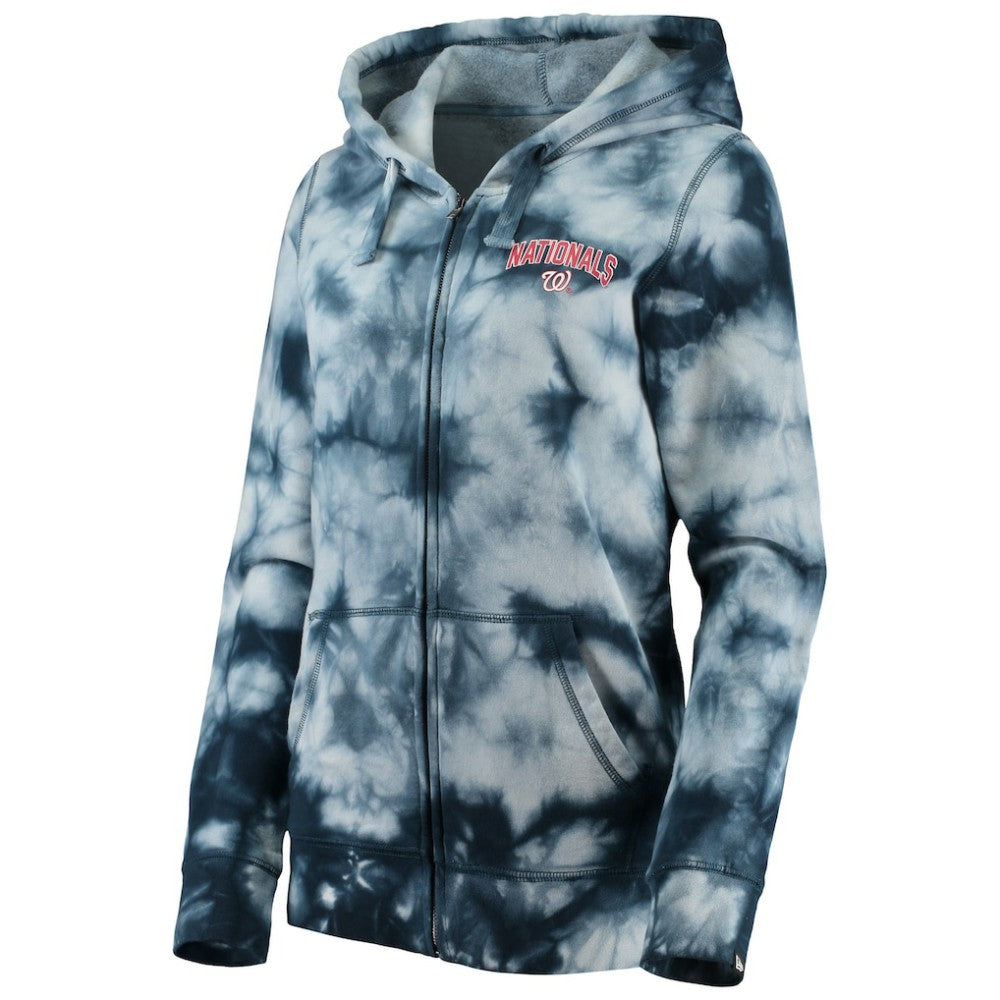 Washington Nationals New Era Women's Tie-Dye Full-Zip Hoodie - MLB